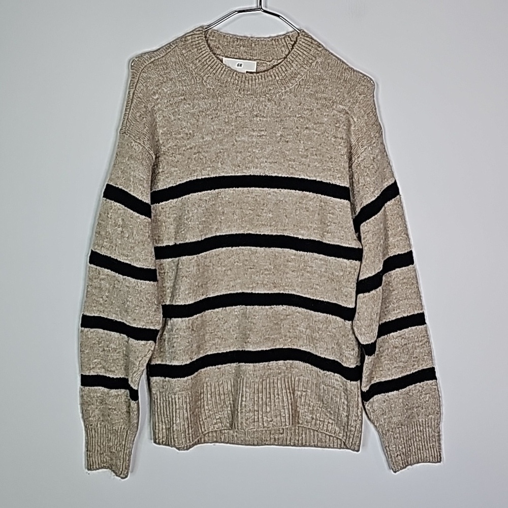 H&M XS tan and black striped sweater - Picture 1 of 7